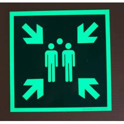 Panneau Point de ressemblement photoluminescent E007 PVC 25cm x 25cm