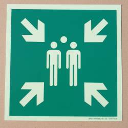 Panneau Point de ressemblement photoluminescent E007 PVC 25cm x 25cm