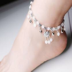 bracelet de cheville avec perles phosphorescentes - chaîne de cheville