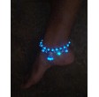 Bracelet de cheville fluorescent turquoise