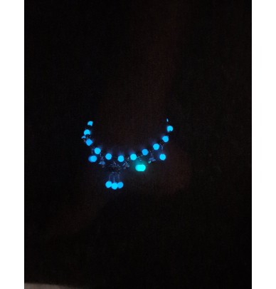 Bracelet de cheville fluorescent turquoise