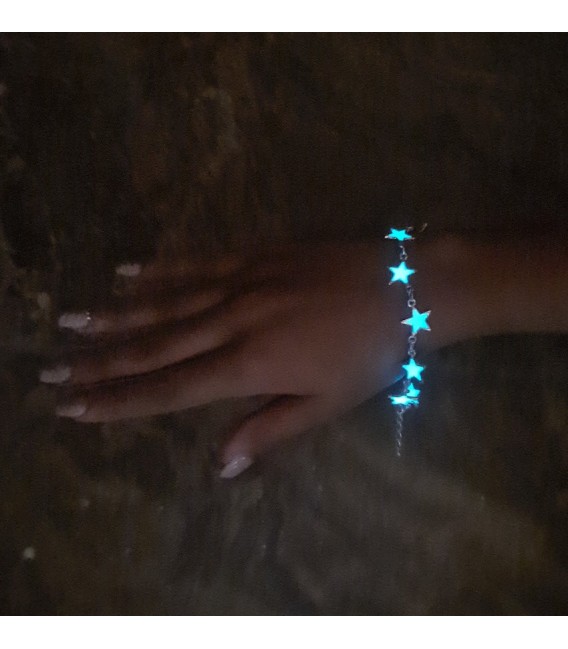Bracelet fluorescent étoilé - bijoux lumineux