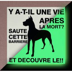 Plaque attention chien phosphorescente