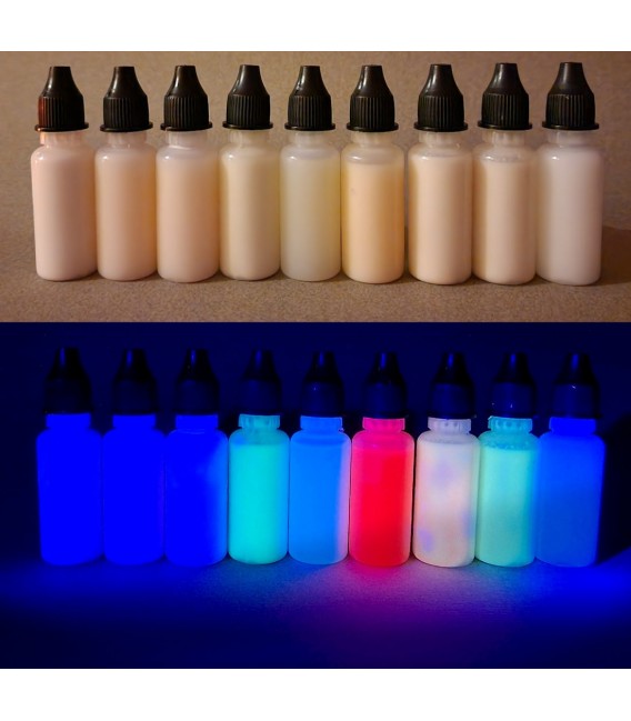 Encre ultra violet invisible fluorescente réagissant sous UV