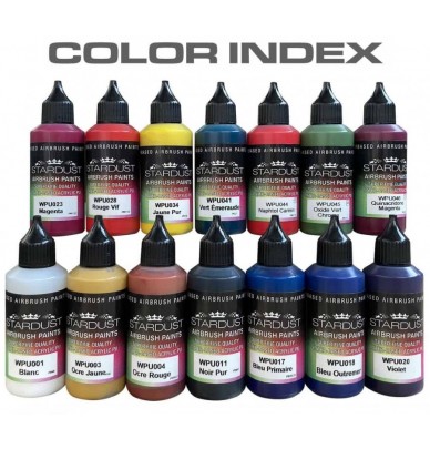 Peintures pour aérographe WPU Stardust Pro – 46 couleurs artistiques