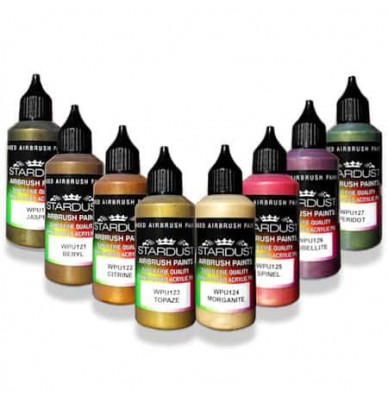 Peintures pour aérographe WPU Stardust Pro – 35 couleurs métallisées