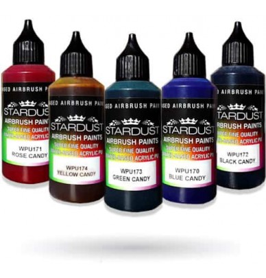 Peintures pour aérographe WPU Stardust Pro – 11 couleurs CANDY