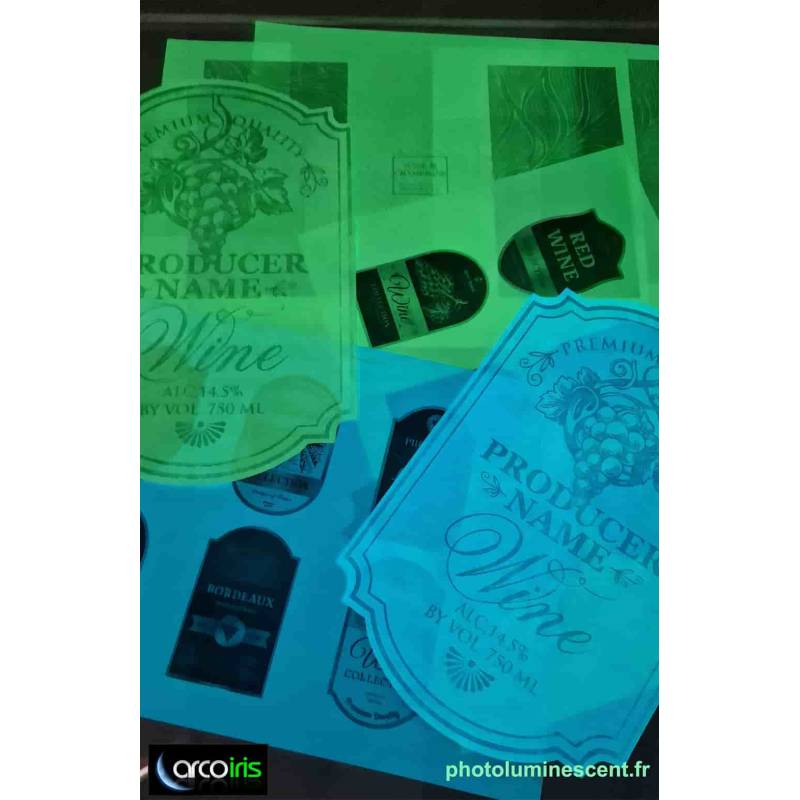 Etiquette photoluminescente pour vins et champagnes