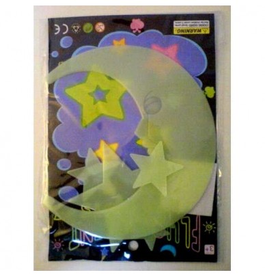 STICKERS phosphorescents GRANDE LUNE VERTE