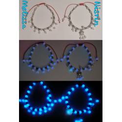 bracelet de cheville avec perles phosphorescentes - chaîne de cheville
