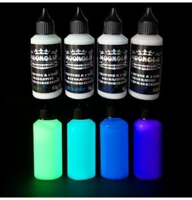 Peinture à l'eau phosphorescente DECO KIT 4 couleurs X50ml