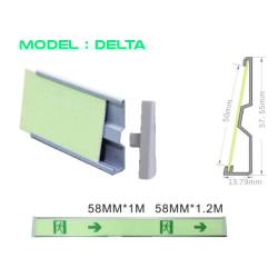 Profil photoluminescent aluminium pour la signalisation murale