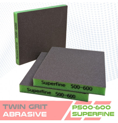 Éponges abrasives en mousse double face TWIN GRIT – 5 niveaux de grains pour le ponçage de précision
