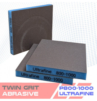 Éponges abrasives en mousse double face TWIN GRIT – 5 niveaux de grains pour le ponçage de précision
