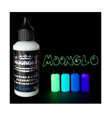 Peinture à l'eau phosphorescente MOONGLO 60ml TURQUOISE