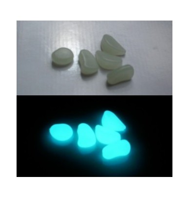 200g Petits Galets phosphorescents turquoise