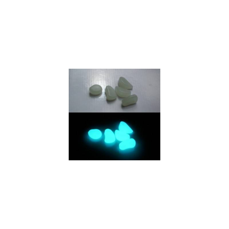 200g Petits Galets phosphorescents turquoise