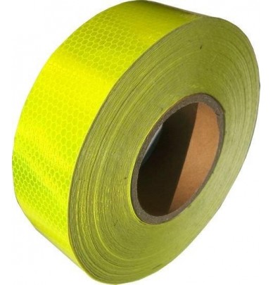 Bande rétro-réfléchissante Jaune fluorescente 5cm x 50m