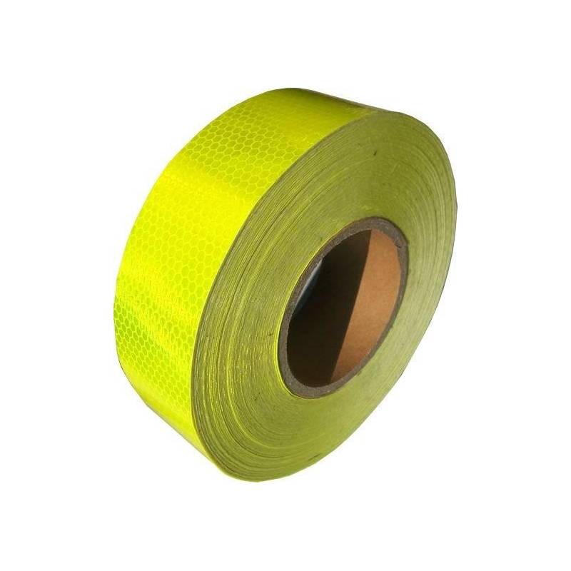 Bande rétro-réfléchissante Jaune fluorescente 5cm x 50m