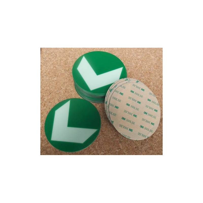 Adhésif photoluminescent directionnel rond