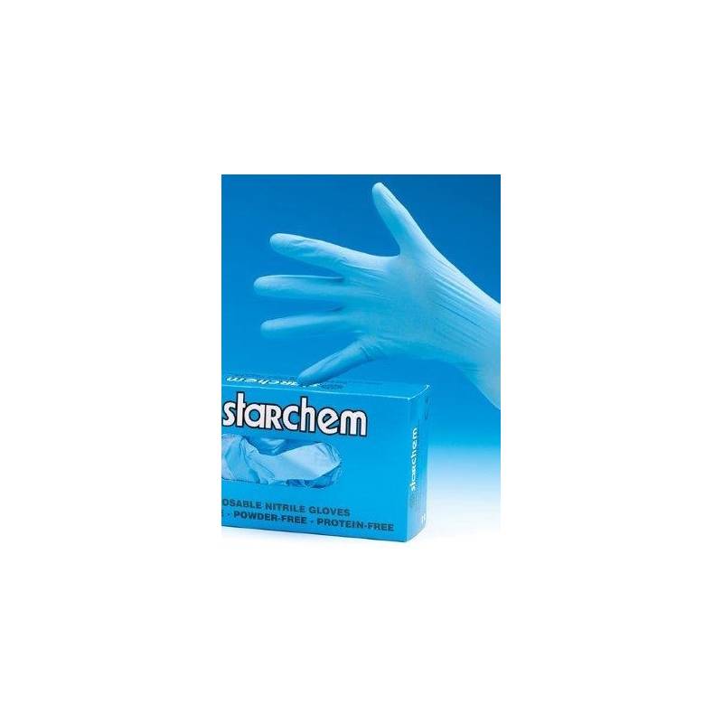 Gants en nitrile jetable bleu (Boite de 100 )