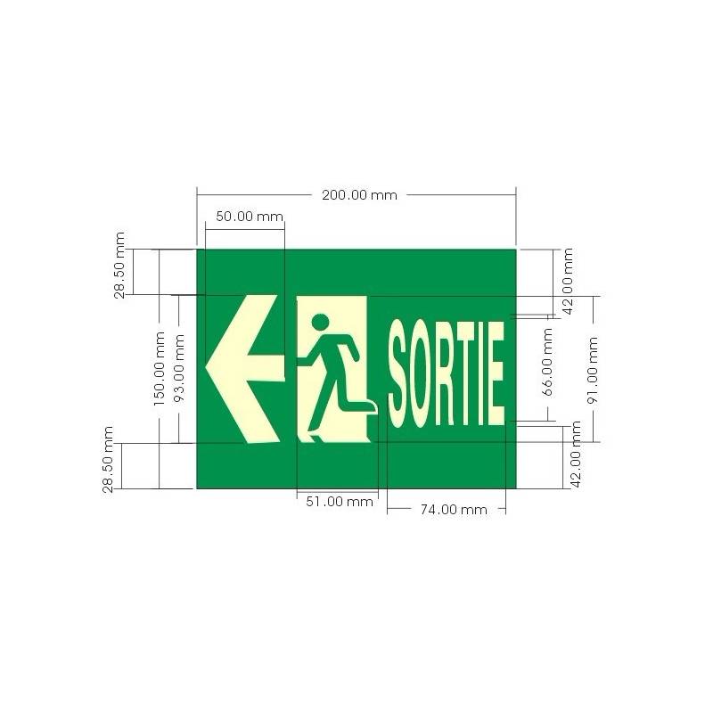 Signes imprimés sur Panneaux ou adhesifs photoluminescents