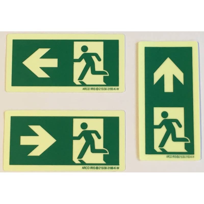 Mini-signaux photoluminescents directionnels 50mmx100mm