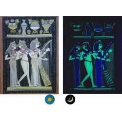 Papyrus phosphorescent "collection Egypte ancienne" - 10 fresques