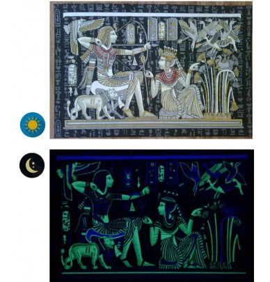 Papyrus phosphorescents "collection Egypte ancienne" - 10 fresques