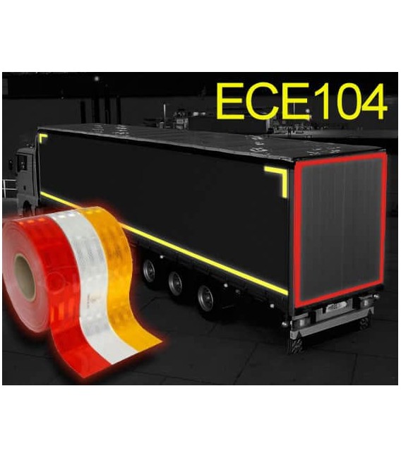 Bande réfléchissante camion et remorque Classe C ECE 104 - 3 couleurs
