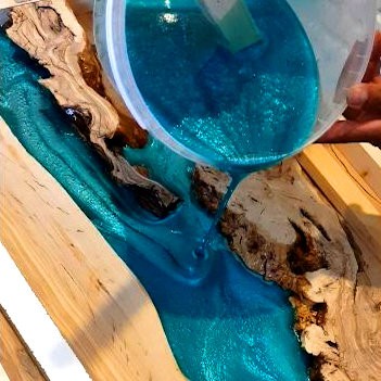 Résines et pigments pour table époxy phosphorescente