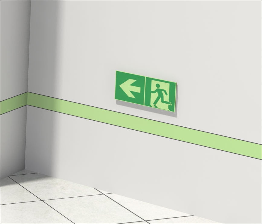 bandes adhésives phospho au mur